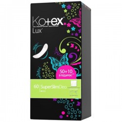 Прокладки женские ежедневные, Kotex (Котекс) 60 шт суперслим део люкс